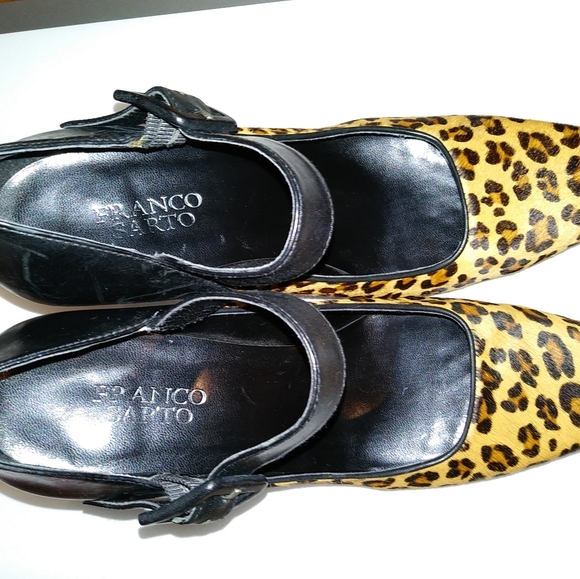 Franco Sarto leopard & black leather pumps - Picture 2 of 6